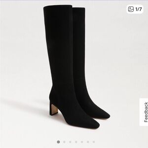 Sam Edelman Sylvia Black Suede Heeled Boots
